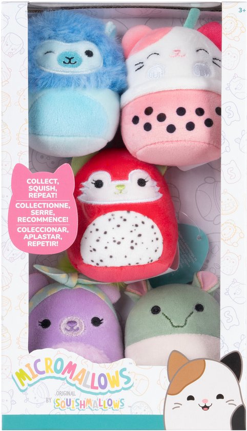 MicroMallows by Squishmallows - 5 Pack Plush - (Silvy, Rozen, Aarin, Roxy, Gerald)