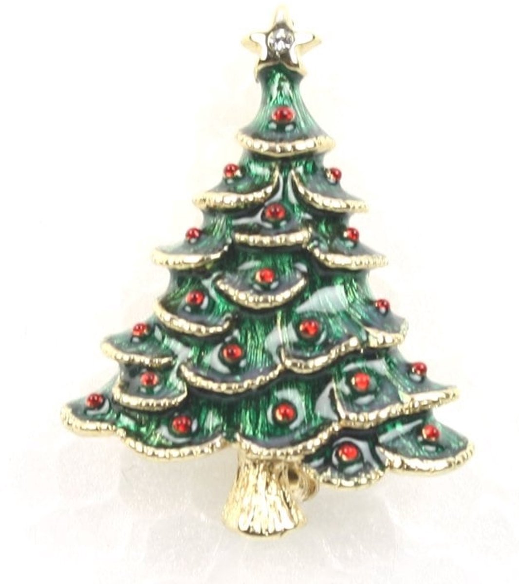 Broche Kerstboom – Groen – 3×1×3,8 cm – Feestelijk & Decoratief