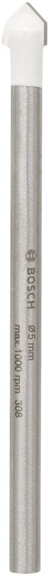 Bosch keramische tegelboor met een doorsnede van 5 mm en de tekst 'max. 1000 rpm'.