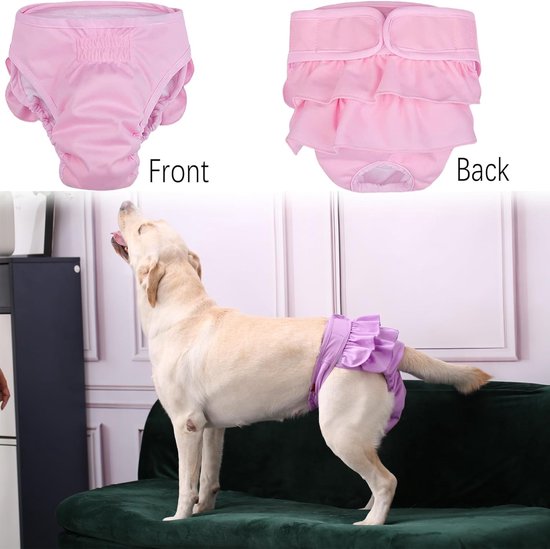 Pet Gentle UFO PET Hond Periode Warmtebroek Voor Het Seizoen Incontinentie, Super Absorberende Wasbare Hond Welpluiers Vrouwelijk Klein, Hondenslipjes Voor Het Seizoen 3-Pack Herbruikbare Hondenbroek