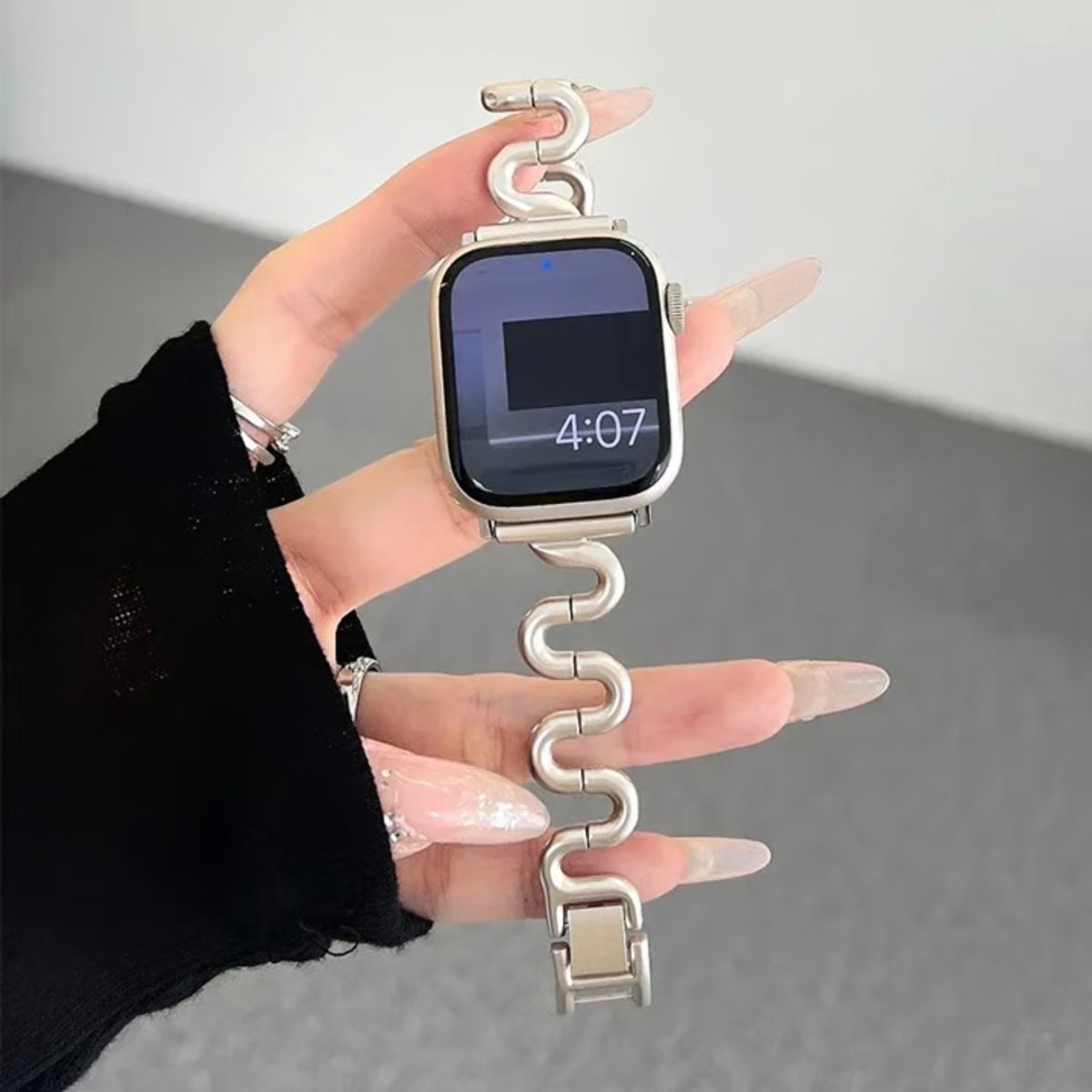 MY PROTECT - Luxe Metalen S Bandje - Geschikt Voor Apple Watch Bandje - Series 1/2/3/4/5/6/7/8/9/10/SE - 38mm - 40mm - 41mm - 42mm - Starlight