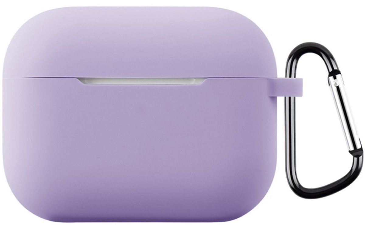 Coverup Hoesje - Geschikt voor AirPods Pro 3 Hoesje - Coverup Siliconen AirPods Case met Sleutelhanger - Lavendel