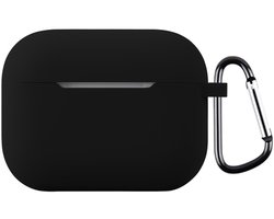Coverup Hoesje - Geschikt voor AirPods Pro 3 Hoesje - Coverup Siliconen AirPods Case met Sleutelhanger - Zwart