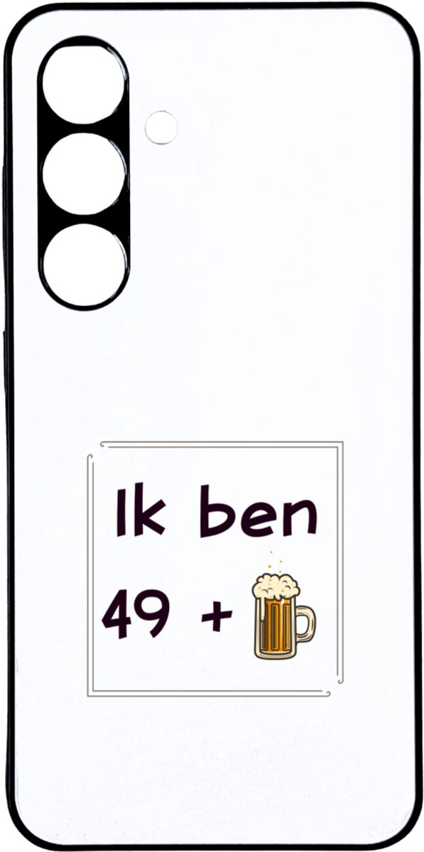 Hacebo® - ik ben 49 + 1 telefoonhoesje - mensen die 50 zijn geworden - telefoonhoesjes - 50 jaar Sarah en Abraham cadeau - Jubileum man en vrouw - Verjaardags - Grappige tekst - Jarig - hoesje geschikt voor Samsung Galaxy S24 Plus