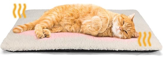 Warmtemat voor Huisdieren - Zelfverwarmende Huisdiermat - Huisdiermat - 60*45cm Warmtemat kat - warmtemat hond - Isolatiedeken voor Kat en Hond - Isolatie - Afneembaar - Geschikt voor Katten, Honden en Konijnen - Gebroken Wit
