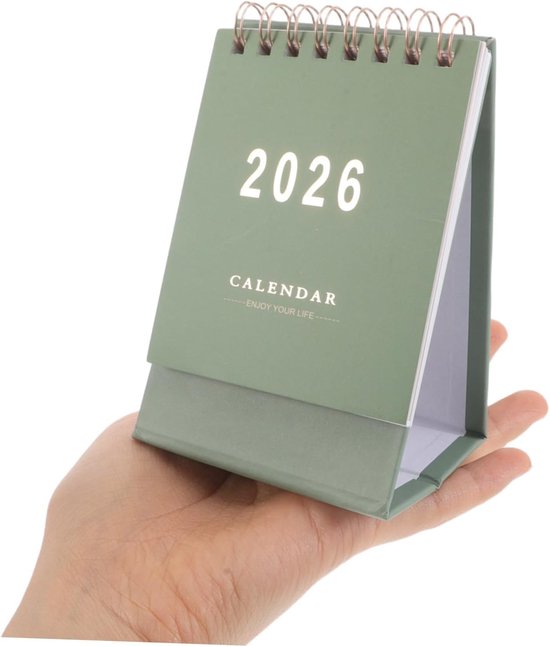 Mini-bureaukalender - Flipkalender - voor op het bureau - Stevige staande maandplanner