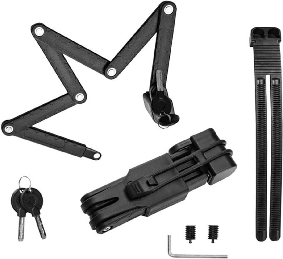 Lexium Vouwslot - Slot voor Electrische Fietsen en Fatbike - Fietsslot - Voor elk type Fiets - Met Houder