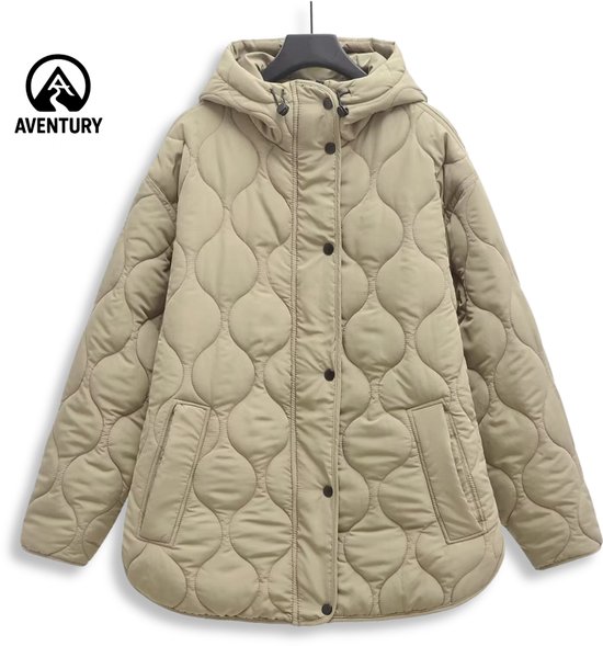 VILA gewatteerde jas quilted grijsbruin