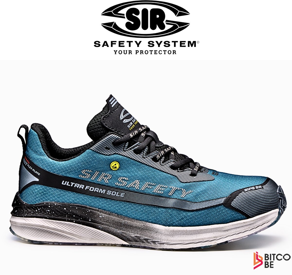 SIR SAFETY SPIRIT Veiligheidsschoenen S1PS HEREN Werkschoen Groen - Nano Fiberglas Neus en Ultralicht Non Woven Tussenzool - Antislip SR - ESD Bescherming