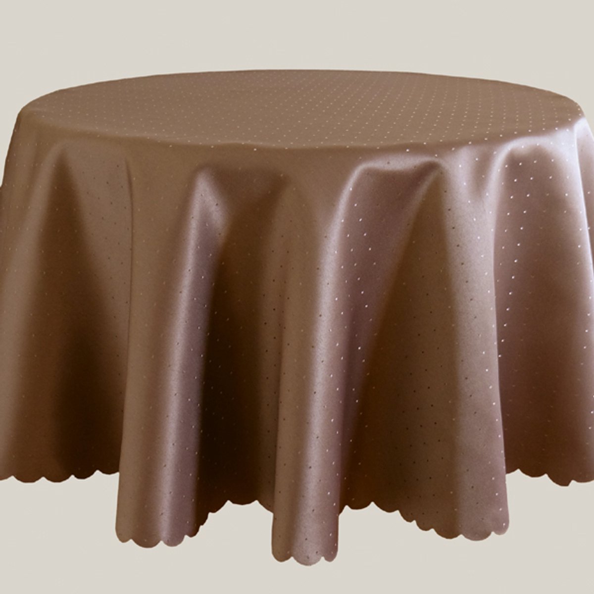 Tafelkleed - Onderkleed - Tafellaken - Bruin met schulprand - Rond 170 cm