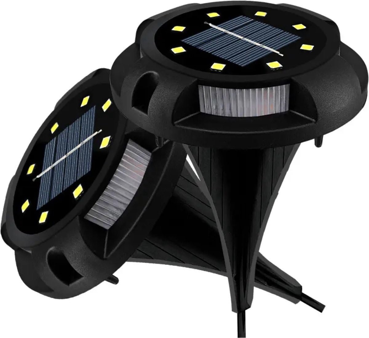 4-delige set LED Grondspot - Solar Tuinverlichting voor Buiten - Warm Wit en Blauw Licht