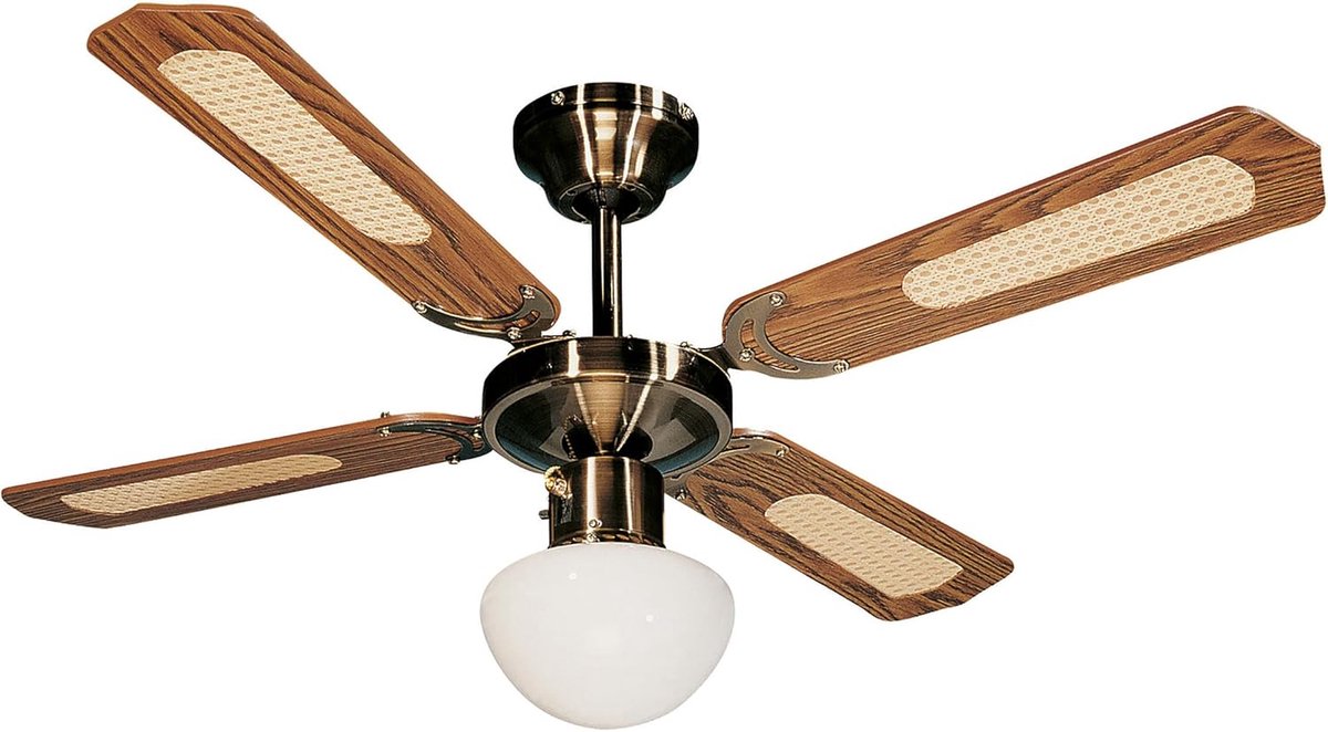 Plafondventilator 107 cm - Bruin met 3 Snelheden en Verlichting – foto 5