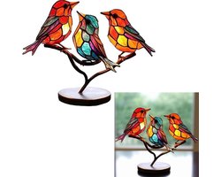 1 stuk - Vogelornament - Metalen bureaudecoratie - Vogelvormig beeldornament - Kleurrijk - 16*20*7,5 cm - Geschikt voor kantoor, raam, vogelhuisje, tuin - Cadeau voor vogelliefhebbers