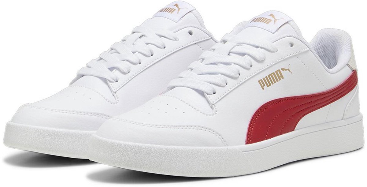 Puma Shuffle White / Club Red / Gold