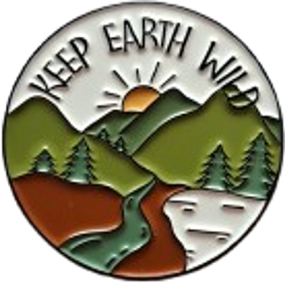 Pin Broche - Keep earth wild - Kledingspeld - Bergen kamperen wandelen - Speldje voor rugzak of kleding - Kleine cadeautjes - enamel pin - Grappige badge - 1 stuk