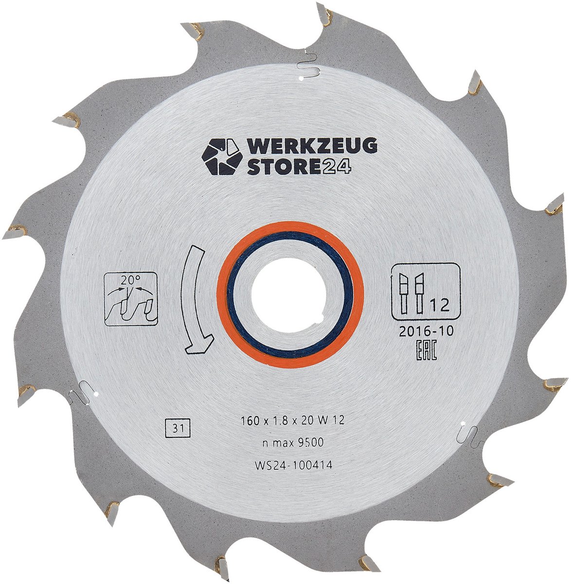 WS24 Hardmetalen cirkelzaagblad hout 160 x 1,8 x 20 WZ 12 - WS24-...
