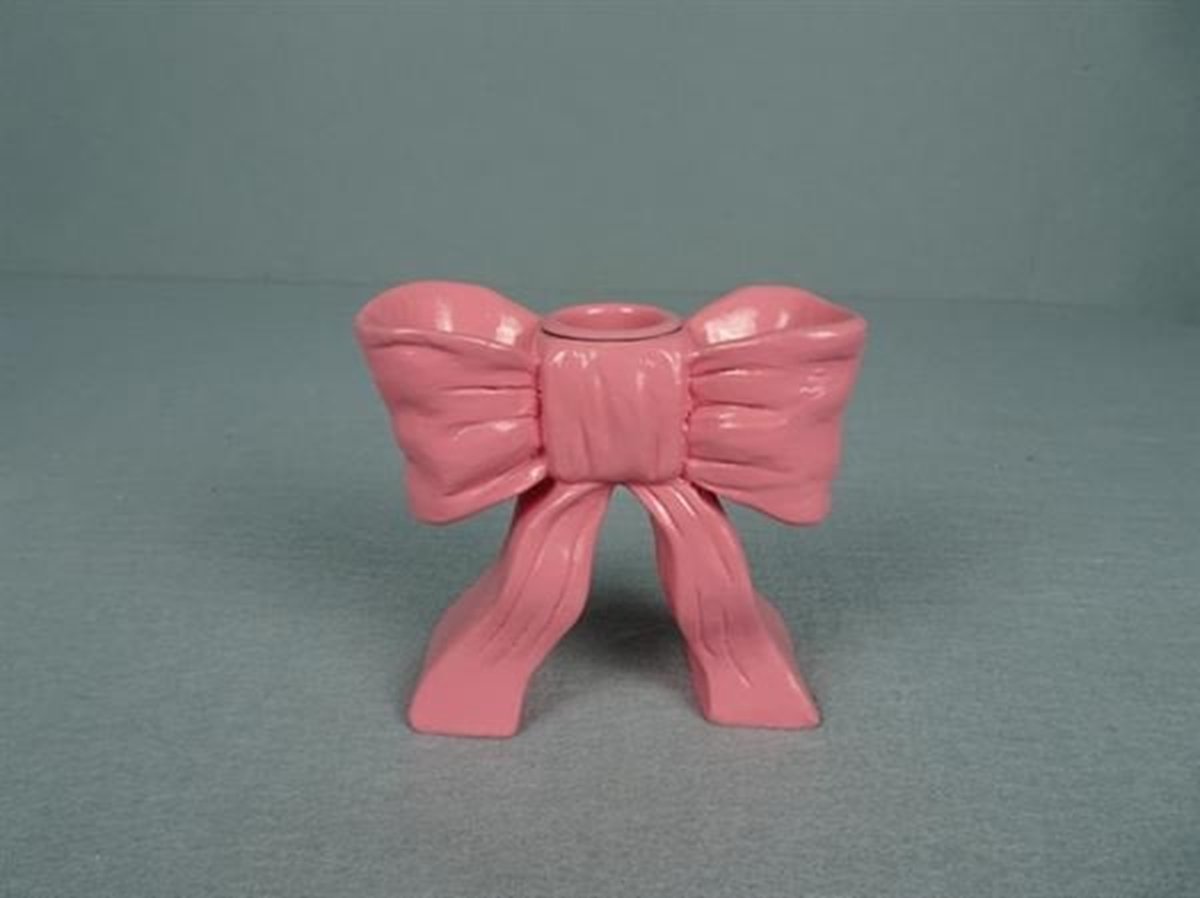 Meander Kaarsenhouder Strik – Roze – 11×5×10 cm – Decoratief & Sfeervol Zie foto