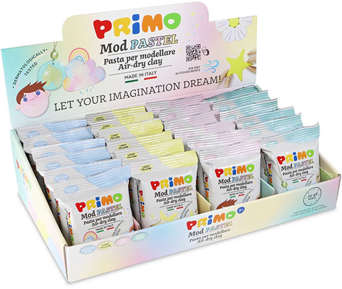 Primo boetseerklei pastel - 24 stuks creatief speelgoed.