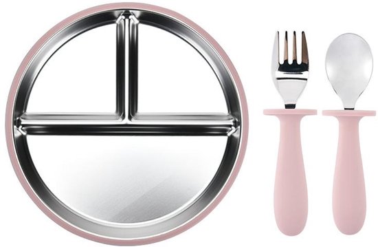 MiniMeal – Veilig & Antislip – Siliconen Peuterbord Set met Bestek
