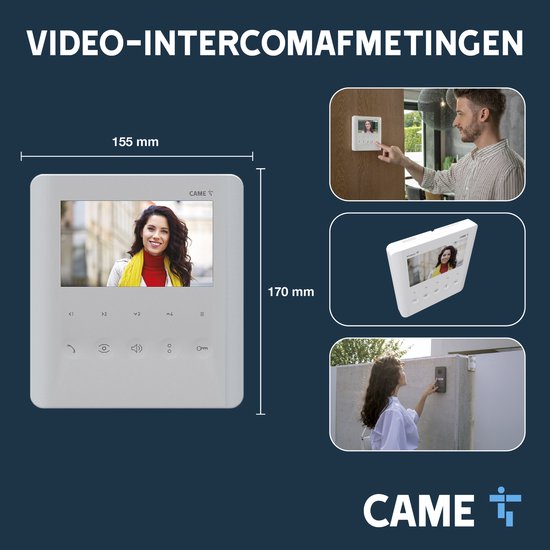 CAME Video-intercomset voor ééngezinswoningen, bestaande uit witte PLX handsfree video-intercom met 5″ LCD-scherm, uitvoering voor slechthorenden, LHS V/01 buitenpost met enkele oproepknop en spanningsomvormer van Merkloos — afbeelding 2