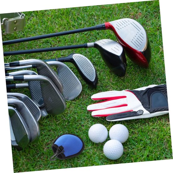 Golftassen - Golfbal washer - Golf Ball Cleaner - Polyester - Golfreinigingshanddoek - Met Haken - Draagbaar - 18.5*9cm - Blauw van Merkloos — afbeelding 4