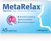 MetaRelax Magnesium Tabletten – 45 Tabs - Hoogwaardig Magnesiumcomplex met Magnesiumglycerofosfaat - Bij Stress & Spanning, Vermoeidheid, Goed voor de Spieren - Hou het hoofd koel, schiet niet in een kramp