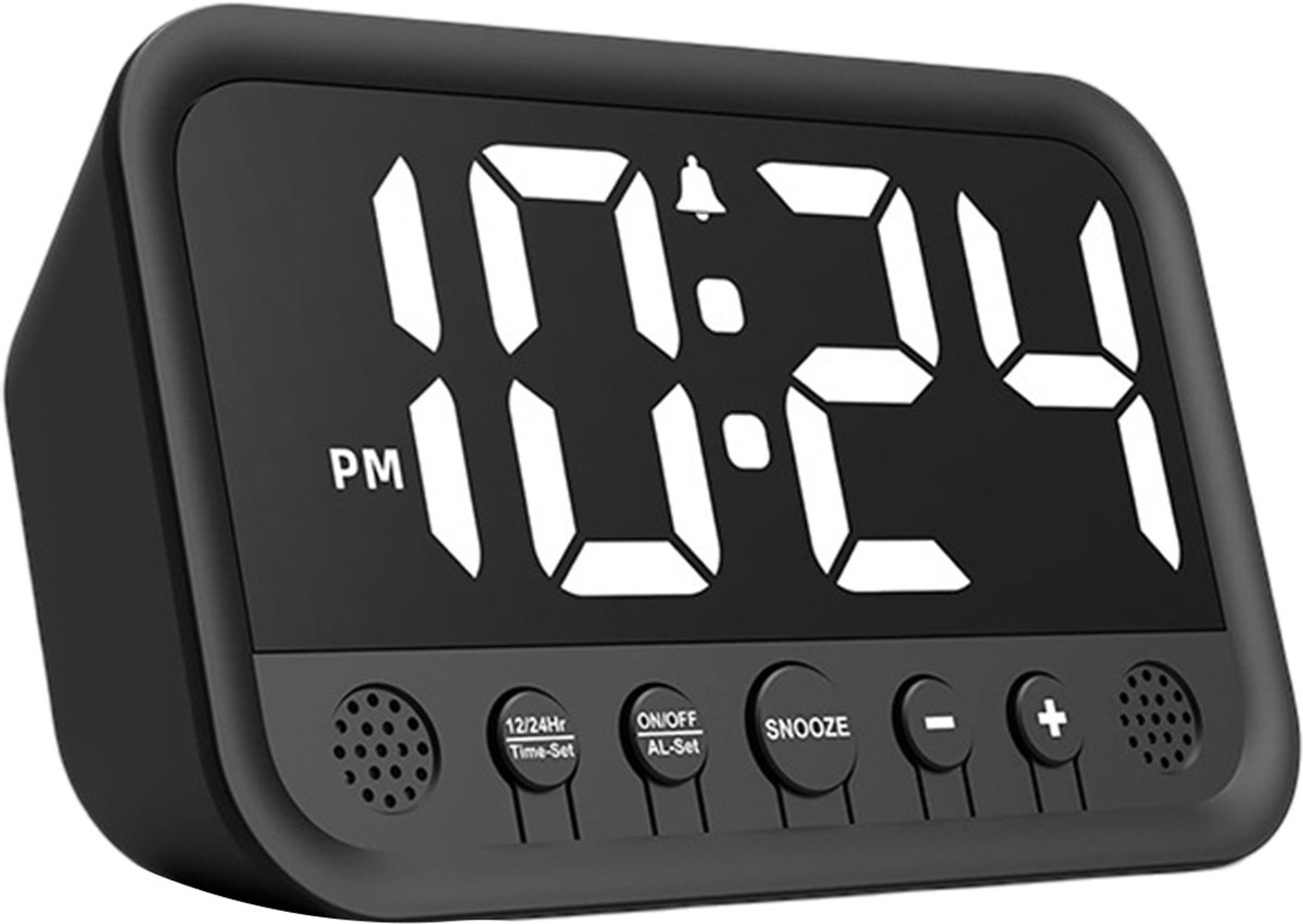 longziming -Compacte Digitale Wekker met Helder Display – 5 Volume Niveaus, Geheugenfunctie & Sluimerfunctie, Modern Design voor Nachtkastje of Bureau