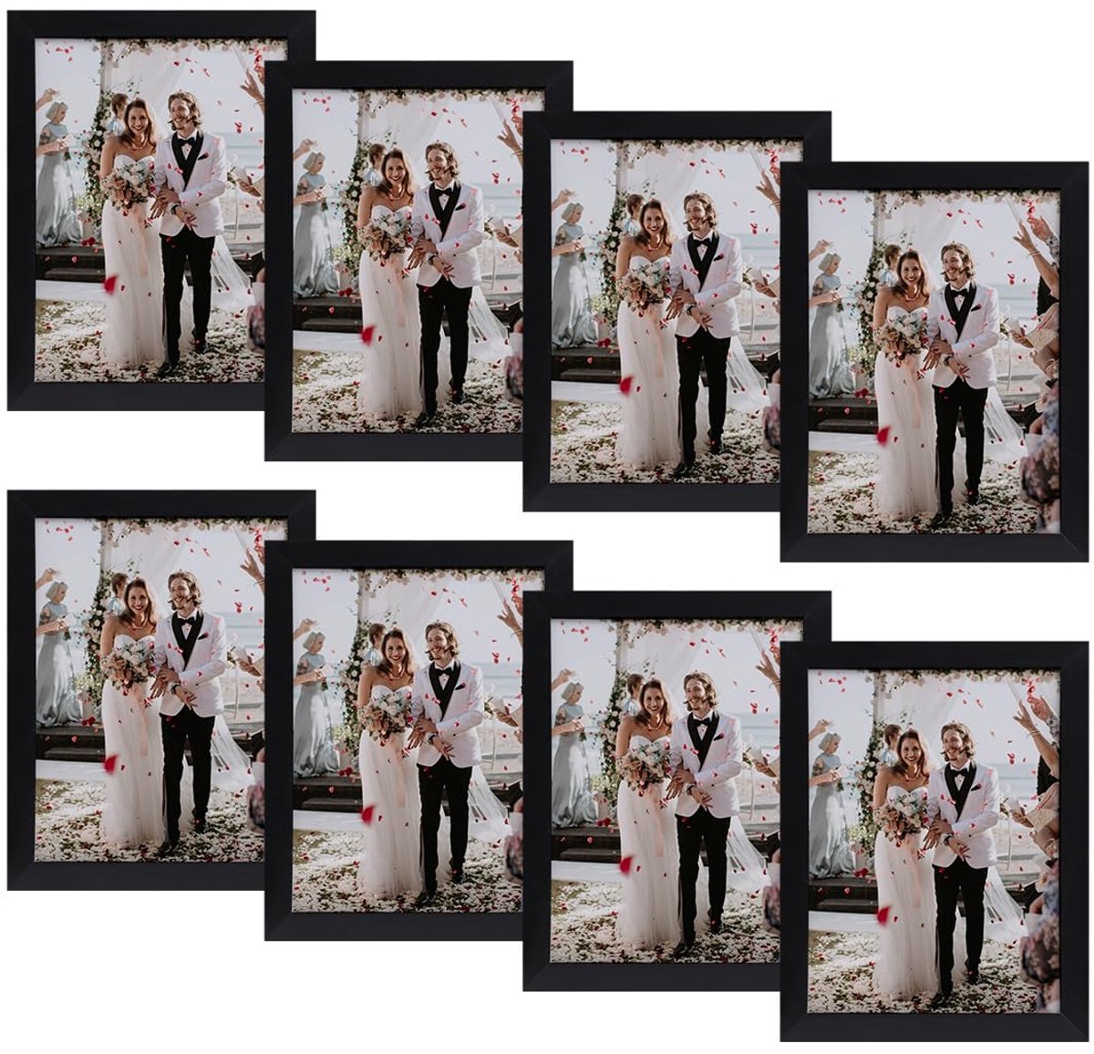 Ibenzoa Zwarte fotolijstenset voor wand- en tafeldecoratie in moderne stijl
