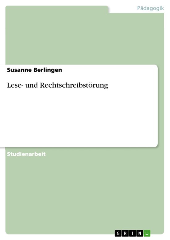 Lese- und Rechtschreibstörung - cover