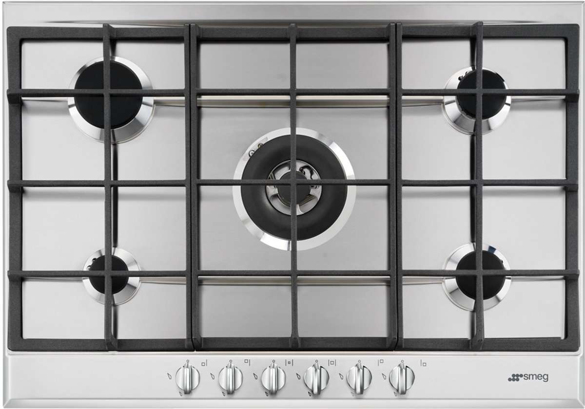 Smeg P272XGH kookplaat Roestvrijstaal Ingebouwd 75 cm Gaskookplaat 5 zone(s)