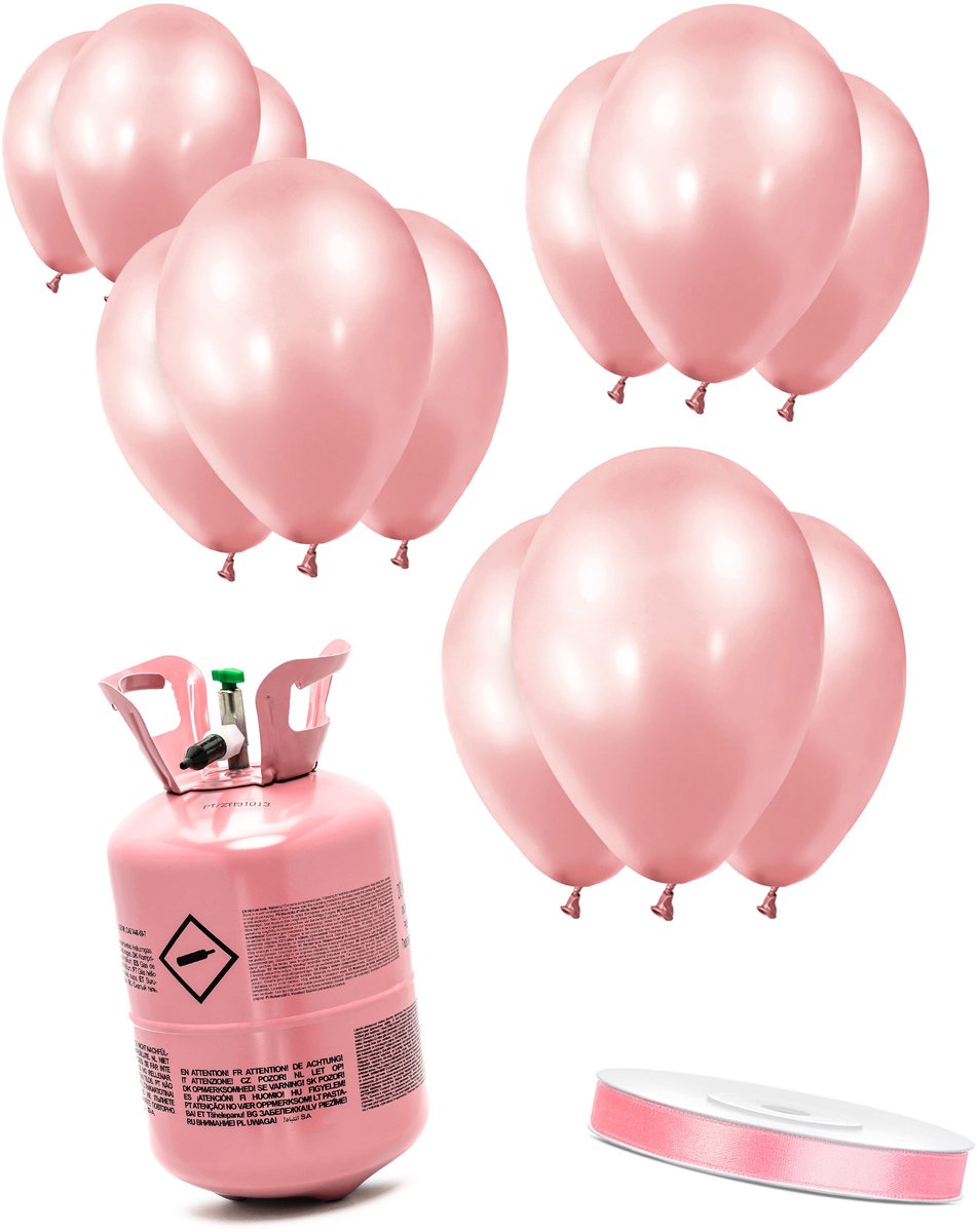 Vegaoo - Heliumflesset 12 ballonnen roségoud