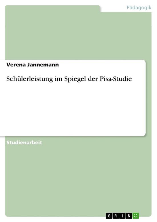 Schülerleistung im Spiegel der Pisa-Studie - cover