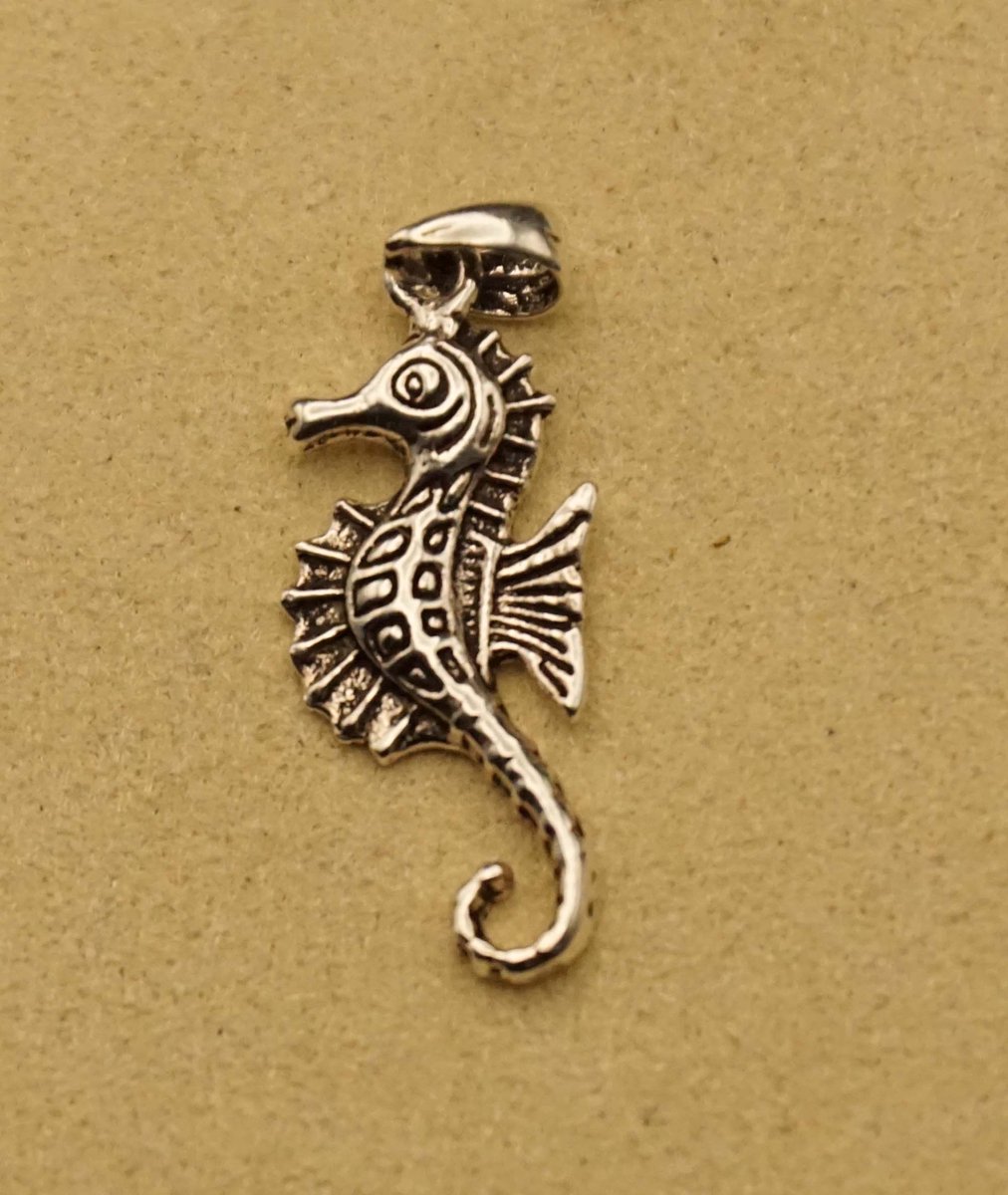 Sterling zilveren hanger zeepaardje - hangertje zilveren zeepaard - mooie zeepaardje hangertje - leuke zeedieren hangertjes gemaakt van 925 zilver - kleine zeepaardje hanger - cadeau tip verjaardag, moederdag, feestdagen, kerst