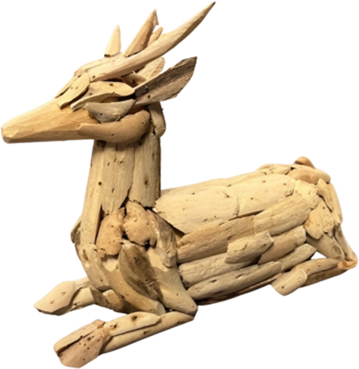 Sitting Deer – Driftwood – 30×10×H25 cm – Handgemaakt & Decoratief