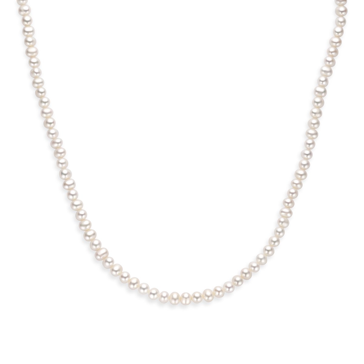 Lev Sieraden - Zoetwater parel ketting - Collier van parels - 41 + 4 cm - Gerhodineerd 925 zilveren