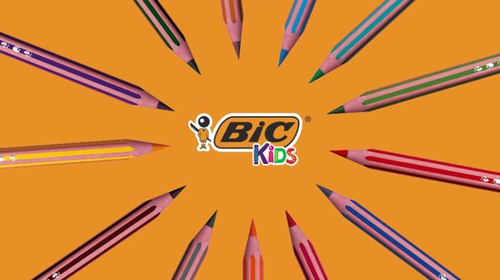 BIC Evolution Stripes Kleurpotloden voor Kinderen - Tekenen en Kleuren - Verschillende Kleuren - Potlood - 1 Stuk