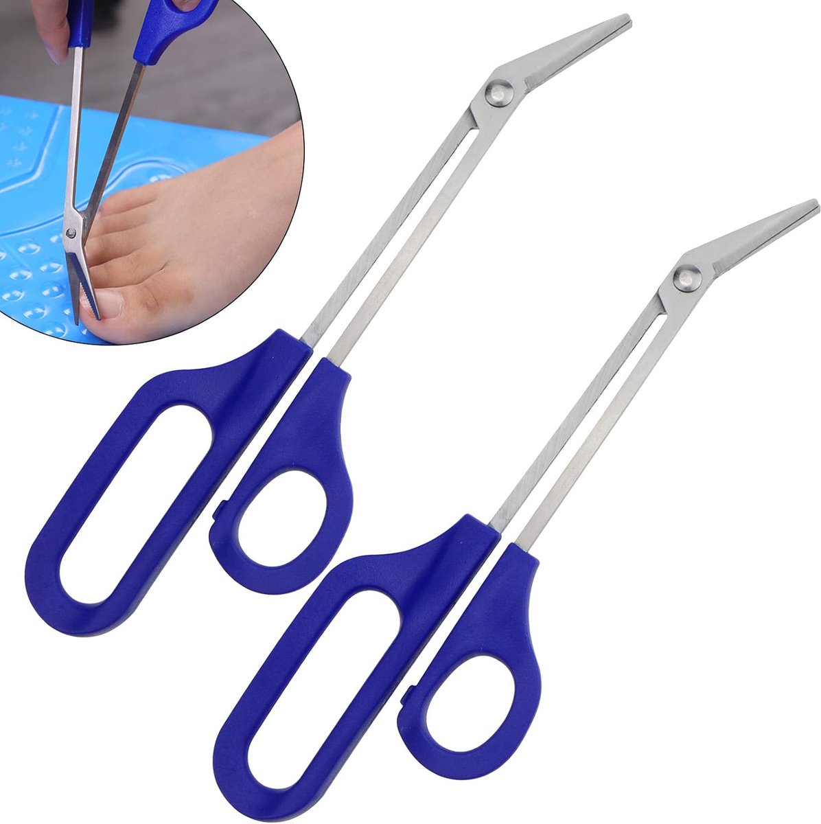 2-pack teennagelknippers met lange steel - Senioren - Teennagelriemschaar - Teennagelknipper - Schaar van roestvrij staal voor zwangerschap - Professionele nagelknipper - Nagelschaar - Teennagelknipper
