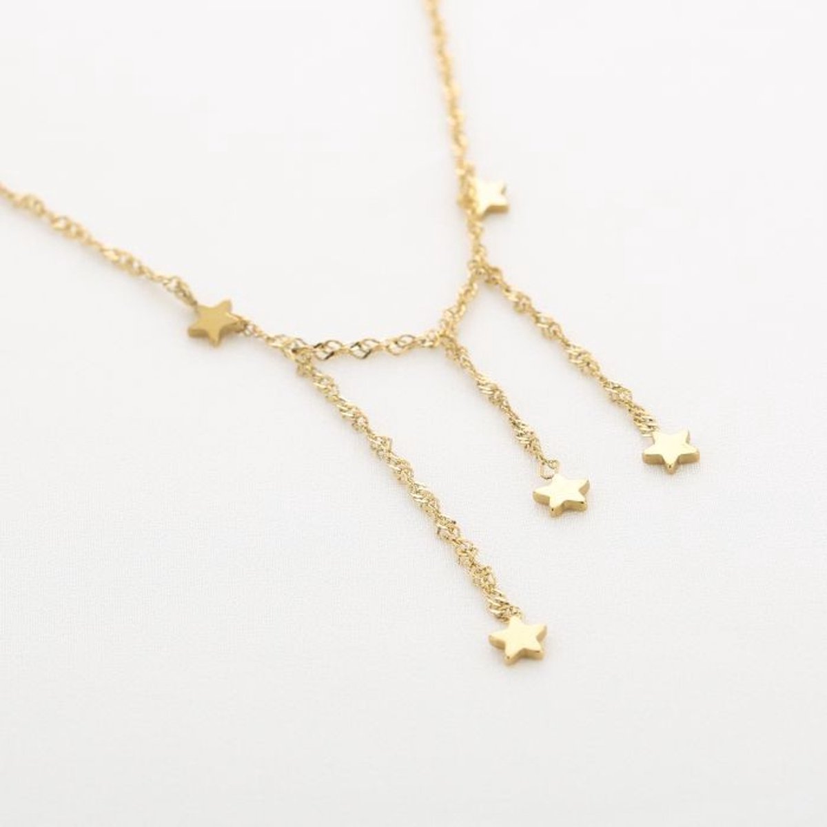 Ketting Goudkleurig - Sterrenregen - Stainless Steel - Cadeau voor haar - Verkleurt niet - Dames