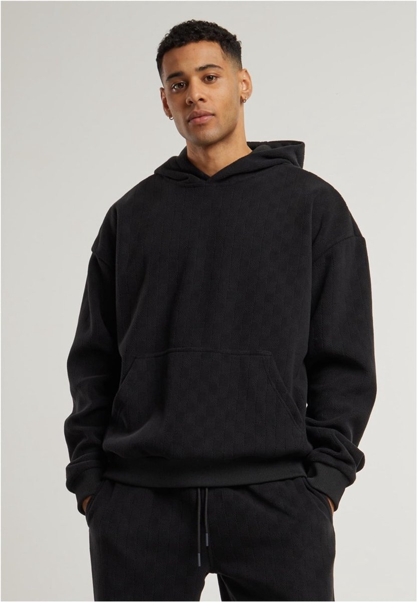 Urban Classics Jacquard Velvet Oversized Hoodie/trui XXL Zwart