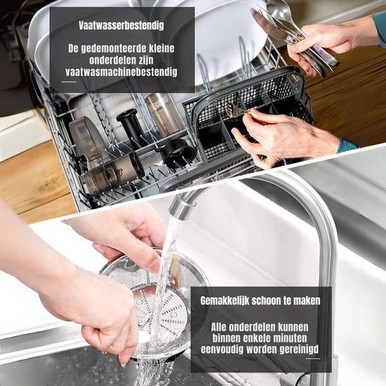 SCH® Sapcentrifuges groenten en fruit - Sapcentrifuges - Slowjuicer - Zilver - ‎31cm x 30cm x 19cm van SCH® — afbeelding 4