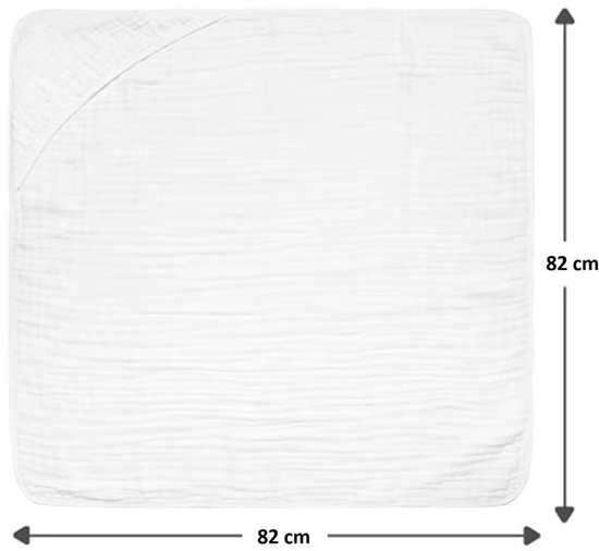 Hydrofiele Baby Badcape met Capuchon - Badponcho - 82x82 cm - Bruin - Handdoek - Afdroogdoek Baby - Wikkeldoek van Faso® — afbeelding 3