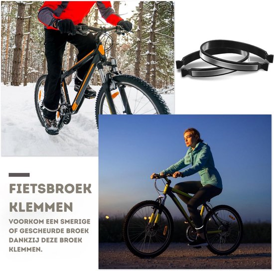 Set Reflecterende Broekklemmen - Fietsbroekclips met Elastiek & PVC-Coating - Veilig & Comfortabel voor Fietsen en Buitensport - Broekklem - Klem Unisex van Merkloos — afbeelding 5