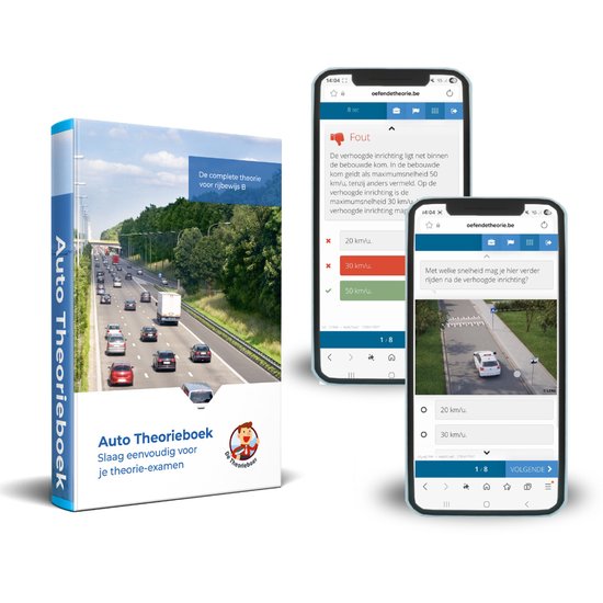 Auto Theorieboek België 2025/ 2026 Rijbewijs B met 3 maanden onbeperkt toegang tot Online Oefenvragen - De Theorieboer