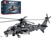 Reobrix - 33033 WZ10 Gevechtshelikopter bouwset | WW2 Army vliegtuig constructie modelbouw | Educatief militair & leger speelgoed bouwpakketten voor kinderen & volwassenen | Blok formaat 4.9mm | 1169 bouwstenen