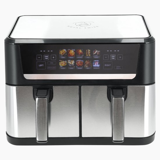 Royal Swiss Dubbele Airfryer 12L 2800W Zwart/RVS - Royal - €118,59