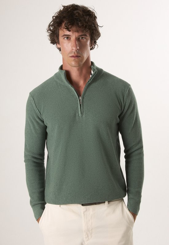 Pull demi-zip Felix Hardy - 100 % Katoen - Vert - 2XL