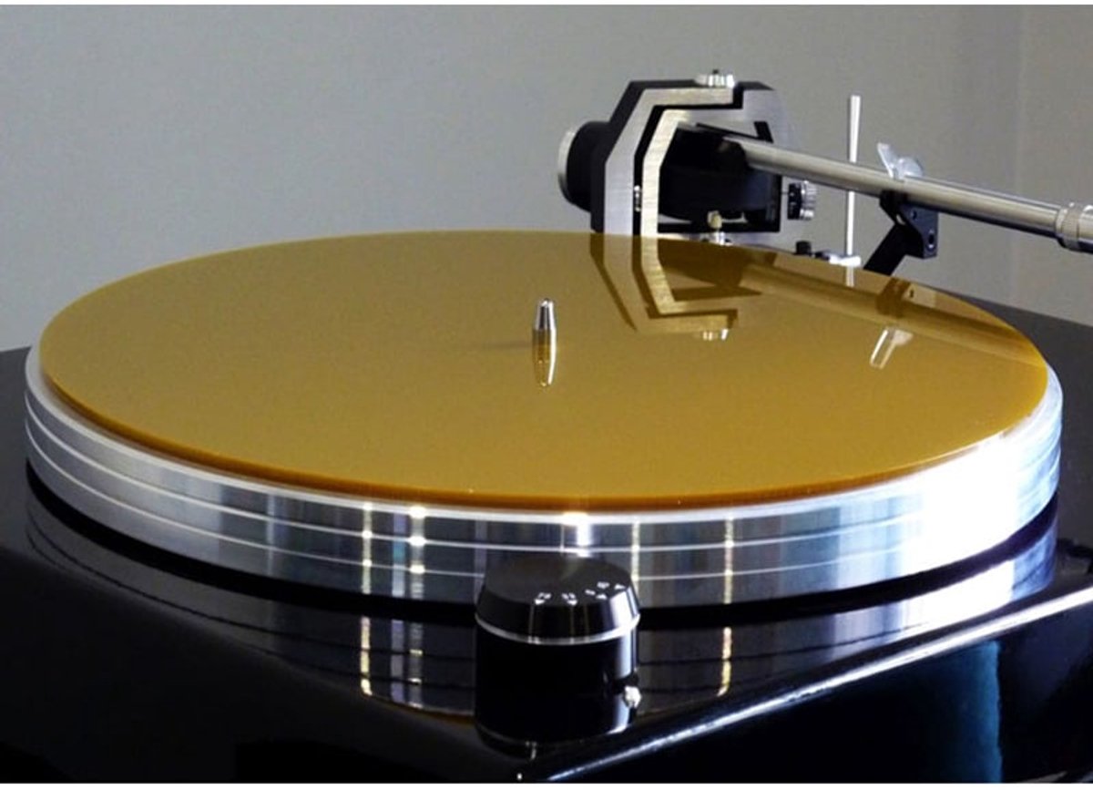 Winyl | W-Mat Acryl Goud | Platenspeler mat | 3mm dik | rond 295mm