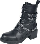 Rock Rebel by EMP Zwarte laarzen met vetersluiting en optische ketting - Dames - EU39