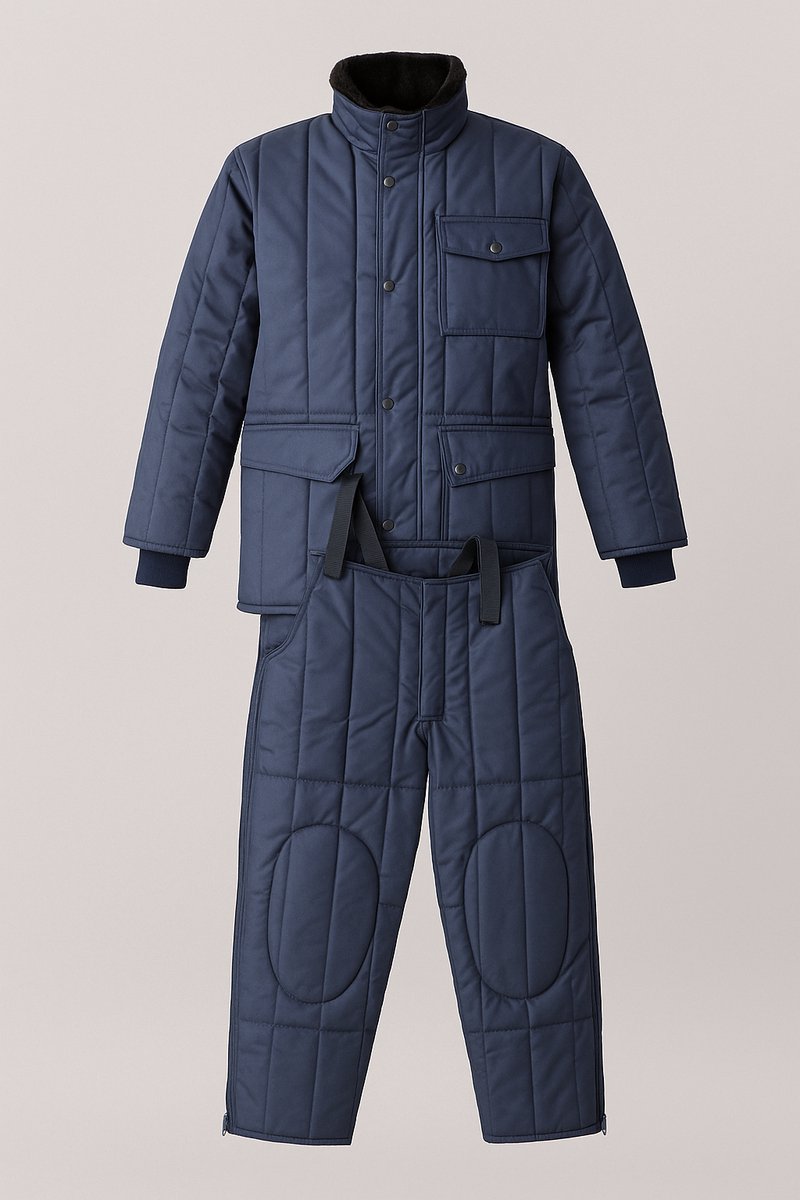 Combinatie winterset – Jas en Broek Cold-Tex EN 342 Warme gewatteerde werkset Marineblauw