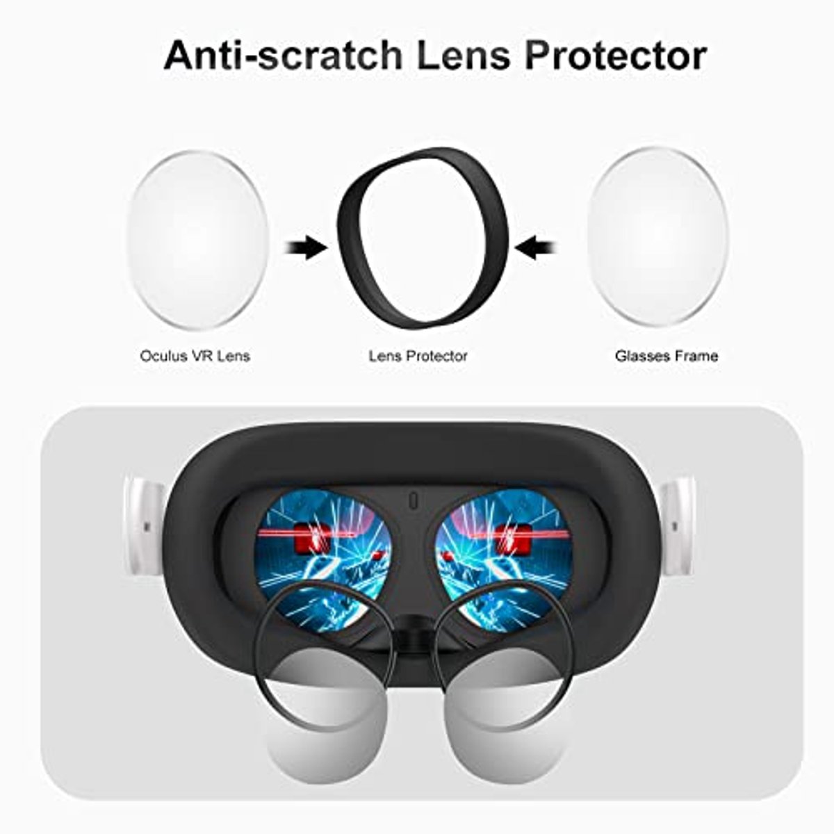 Lensbeschermer voor Oculus/Meta Quest 2 - Antikras VR-accessoire voor brillendragers thumbnail 4
